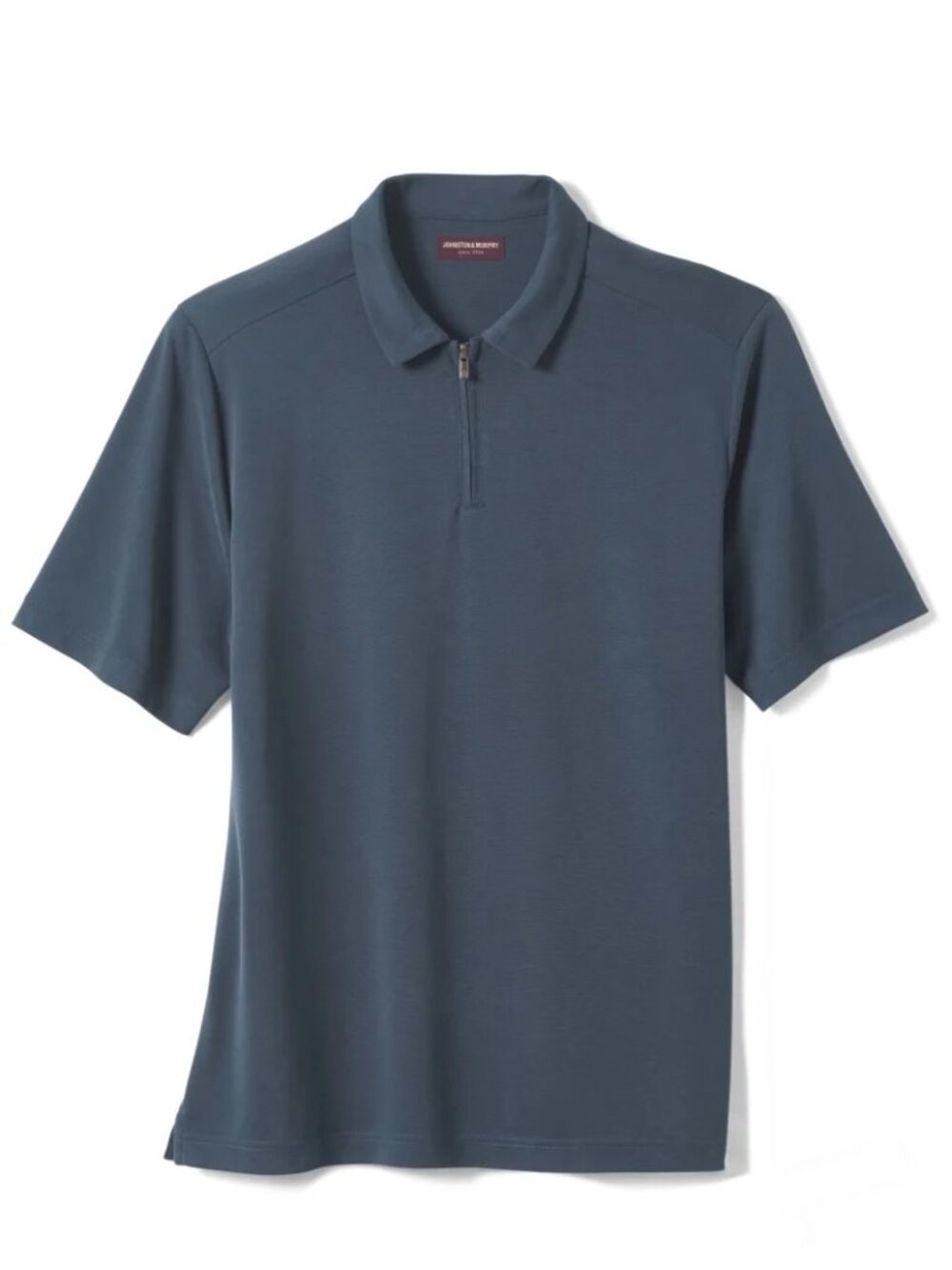 Johnston & Murphy Navy Vintage Birdseye Zip Polo/23182